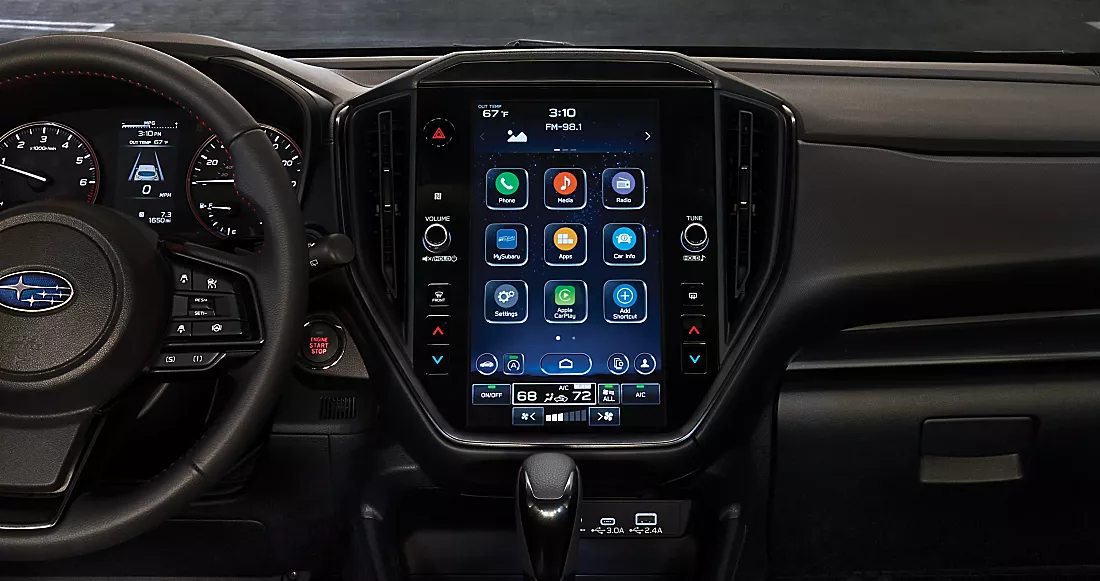 Impreza dashboard and center touchscreen