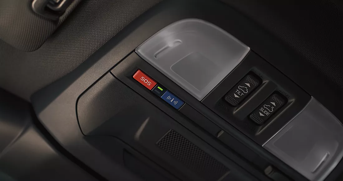 Impreza overhead console with SOS and info buttons